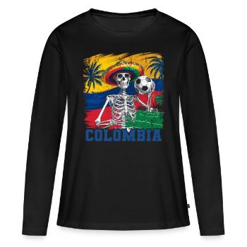 Kolumbien Colombia Medellin Urlaub Bogota Cali - Frauen Premium Bio Langarmshirt - Schwarz - Vorne - Julia (174cm)
