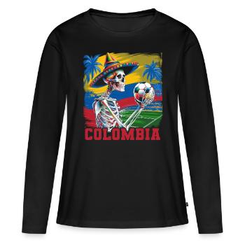 Kolumbien Colombia Medellin Urlaub Bogota Cali - Frauen Premium Bio Langarmshirt - Schwarz - Vorne - Julia (174cm)