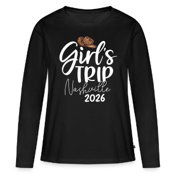 Voyage entre filles Nashville 2026 - T-shirt manches longues Premium bio Femme - noir - Devant - Julia (174cm)