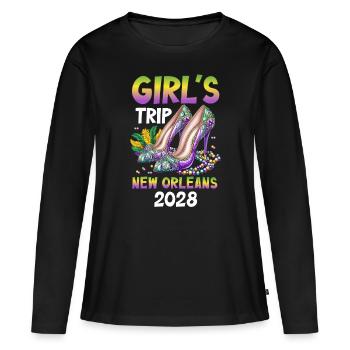 Girls Trip New Orleans 2028 - Women's Premium Organic Long Sleeve Shirt - black - Front - Julia (174cm)