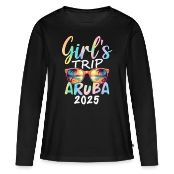 Voyage entre filles à Aruba 2025 - T-shirt manches longues Premium bio Femme - noir - Devant - Julia (174cm)
