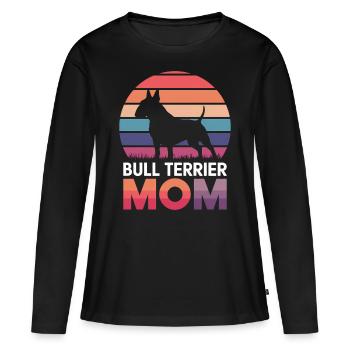 Bull Terrier Dire Drôle Bull Terrier Cadeau - T-shirt manches longues Premium bio Femme - noir - Devant - Julia (174cm)