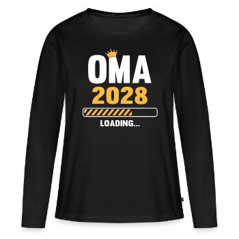 Grand-mère 2028 Chargement - T-shirt manches longues Premium bio Femme - noir - Devant - Julia (174cm)
