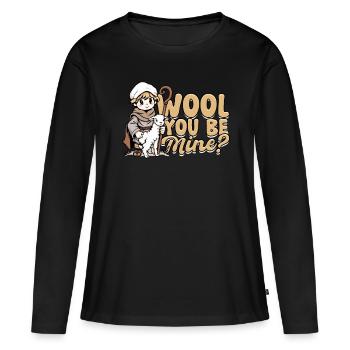 Schafhirte Schäferei Schafe Hirte - Frauen Premium Bio Langarmshirt - Schwarz - Vorne - Julia (174cm)
