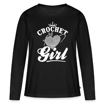 Crochet Filles Crochet Crochet - Crochet Fille - T-shirt manches longues Premium bio Femme - noir - Devant - Julia (174cm)