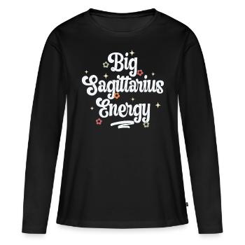 Big Sagittarius Energy Astrologie Geschenk - Frauen Premium Bio Langarmshirt - Schwarz - Vorne - Julia (174cm)