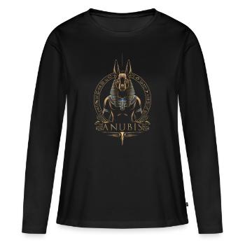 Anubis God, mythologie égyptienne - T-shirt manches longues Premium bio Femme - noir - Devant - Julia (174cm)