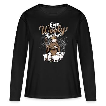 Shepherd Sheep Sheep Shepherd - Women's Premium Organic Long Sleeve Shirt - black - Front - Julia (174cm)