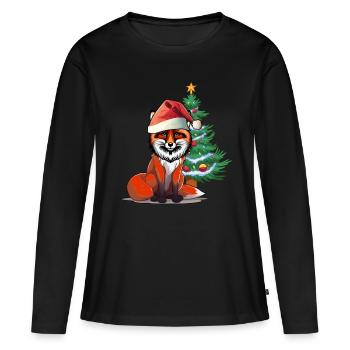 Nikolaus Fuchs Christmas presents - Women's Premium Organic Long Sleeve Shirt - black - Front - Julia (174cm)