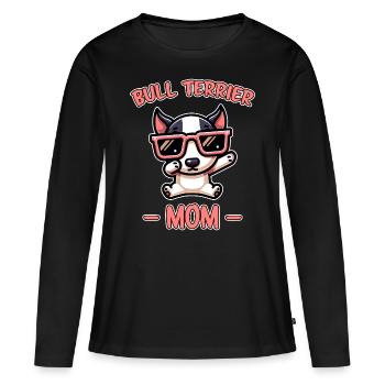 Bull Terrier Dire Drôle Bull Terrier Cadeau - T-shirt manches longues Premium bio Femme - noir - Devant - Julia (174cm)