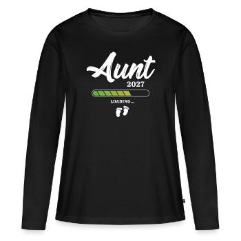 Aunt Loading 2027 - Frauen Premium Bio Langarmshirt - Schwarz - Vorne - Julia (174cm)
