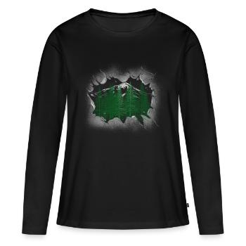 Forêt Épicéa Conifères Forêt Nature Arbres Arbre - T-shirt manches longues Premium bio Femme - noir - Devant - Julia (174cm)
