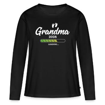 Grand-mère Chargement 2028 - T-shirt manches longues Premium bio Femme - noir - Devant - Julia (174cm)