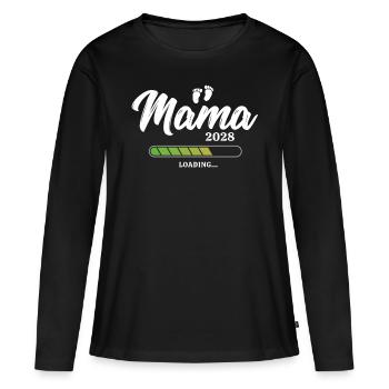 Mama Chargement 2028 - T-shirt manches longues Premium bio Femme - noir - Devant - Julia (174cm)