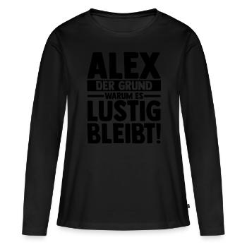 Alexander Alexandra Alexa Alex - T-shirt manches longues Premium bio Femme - noir - Devant - Julia (174cm)