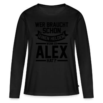 Alexander Alexandra Alexa Alex - Women's Premium Organic Long Sleeve Shirt - black - Front - Julia (174cm)