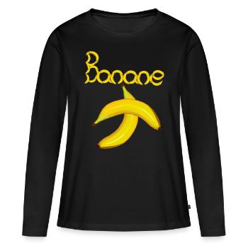 Banane Fruit de la banane - T-shirt manches longues Premium bio Femme - noir - Devant - Julia (174cm)