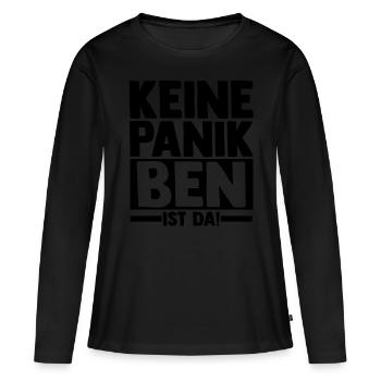 Prénom Ben - T-shirt manches longues Premium bio Femme - noir - Devant - Julia (174cm)