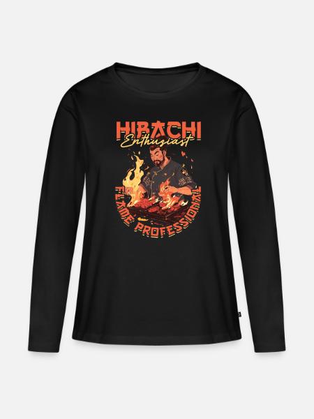 Hibachi Enthusiast - Frauen Premium Bio Langarmshirt - Schwarz