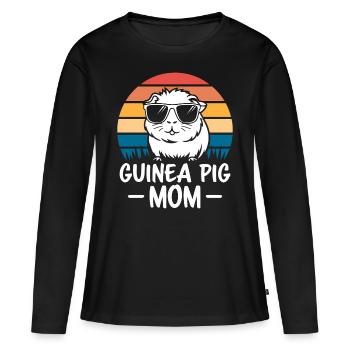 Dicton de cochon d’Inde, Cadeau de cochon d’Inde - T-shirt manches longues Premium bio Femme - noir - Devant - Julia (174cm)
