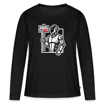 Frappe de robot - T-shirt manches longues Premium bio Femme - noir - Devant - Julia (174cm)