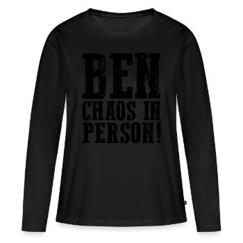 Prénom Ben - T-shirt manches longues Premium bio Femme - noir - Devant - Julia (174cm)