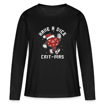 Würfel kritisch - Frauen Premium Bio Langarmshirt - Schwarz - Vorne - Julia (174cm)