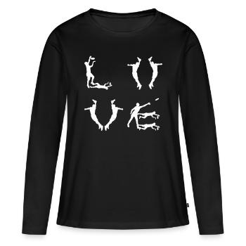 Disc Golfer Disc Golfing - Love Disc Golf - Frauen Premium Bio Langarmshirt - Schwarz - Vorne - Julia (174cm)