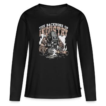 Soudeur Professionnel Du Soudeur L’épine dorsale de l’industrie - T-shirt manches longues Premium bio Femme - noir - Devant - Julia (174cm)