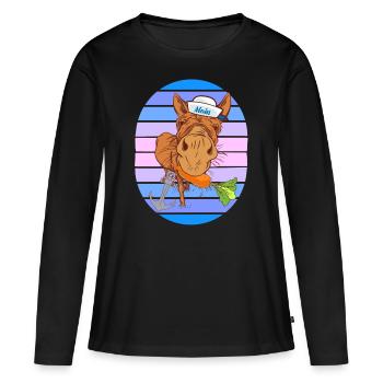 marin marin Moin Ahoy - T-shirt manches longues Premium bio Femme - noir - Devant - Julia (174cm)