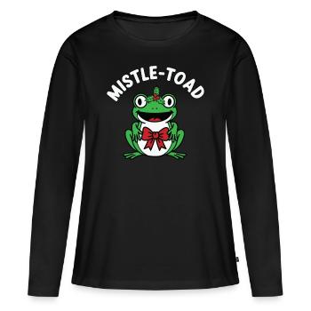 Mistle-Toad Funny Christmas Frog Christmas - Women's Premium Organic Long Sleeve Shirt - black - Front - Julia (174cm)