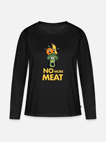 Vegetarier - Frauen Premium Bio Langarmshirt - Schwarz