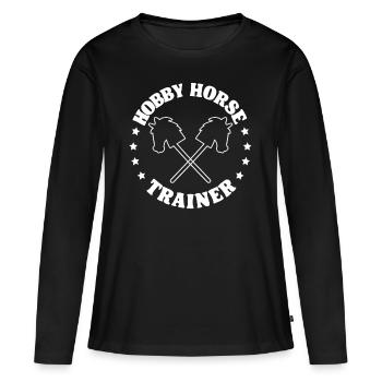 Hobby Horse Riding Trainer Drôle Hobby Horsing - T-shirt manches longues Premium bio Femme - noir - Devant - Julia (174cm)