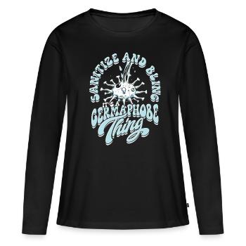 Phobie nucléaire Mysophobie - T-shirt manches longues Premium bio Femme - noir - Devant - Julia (174cm)