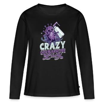 Phobie nucléaire Mysophobie - T-shirt manches longues Premium bio Femme - noir - Devant - Julia (174cm)