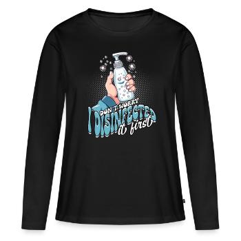 Phobie nucléaire Mysophobie - T-shirt manches longues Premium bio Femme - noir - Devant - Julia (174cm)