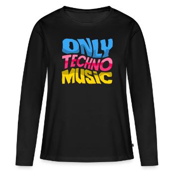 De la musique techno pour les amateurs de techno - T-shirt manches longues Premium bio Femme - noir - Devant - Julia (174cm)