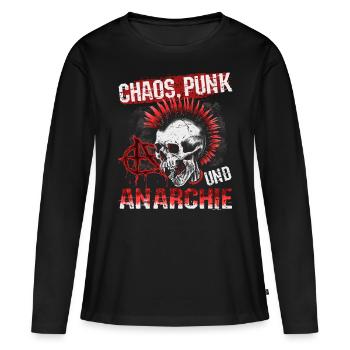Punk Rock Pogo Anarchie Punks Punk Rocker Punk - T-shirt manches longues Premium bio Femme - noir - Devant - Julia (174cm)
