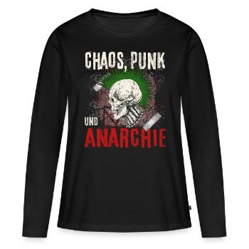 Punk Rock Pogo Anarchie Punks Punk Rocker Punk - T-shirt manches longues Premium bio Femme - noir - Devant - Julia (174cm)