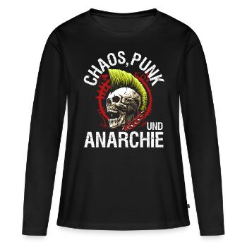 Punk Rock Pogo Anarchie Punks Punk Rocker Punk - T-shirt manches longues Premium bio Femme - noir - Devant - Julia (174cm)