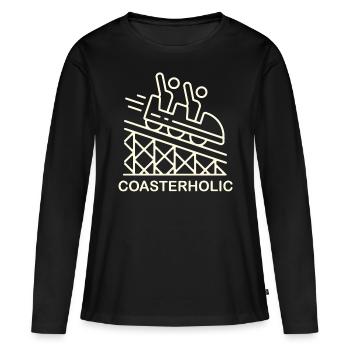 Montagnes russes parc d’attractions fête foraine parc d’attractions - T-shirt manches longues Premium bio Femme - noir - Devant - Julia (174cm)