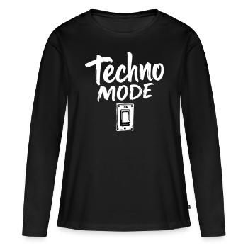 Techno Mode On Techno Techno Music Techno - Women's Premium Organic Long Sleeve Shirt - black - Front - Julia (174cm)