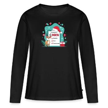 USIN Noël USIN : vilain, gentil, inarrêtable - T-shirt manches longues Premium bio Femme - noir - Devant - Julia (174cm)