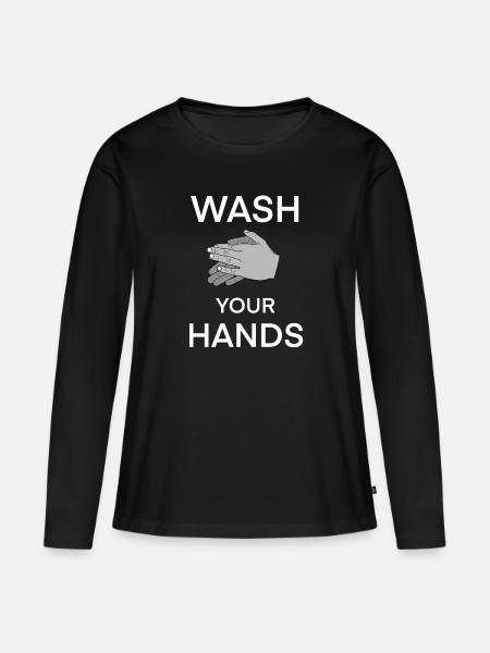 Hygiene - Frauen Premium Bio Langarmshirt - Schwarz