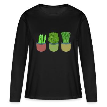 Garden Vegetable Hobby Gardener Cook Cooks Cook - Women's Premium Organic Long Sleeve Shirt - black - Front - Julia (174cm)