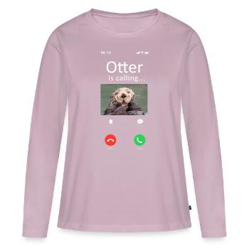 Otter Phone Display Otter Is - Women's Premium Organic Long Sleeve Shirt - dusky pink - Front - Julia (174cm)