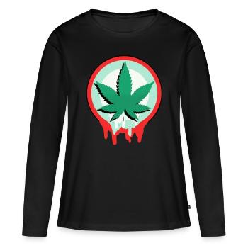 Cannabis - T-shirt manches longues Premium bio Femme - noir - Devant - Julia (174cm)