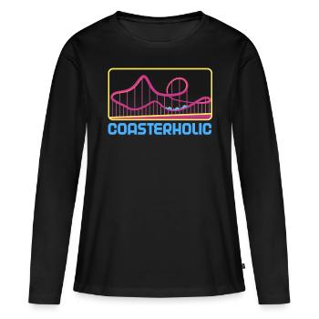 Montagnes russes parc d’attractions fête foraine parc d’attractions - T-shirt manches longues Premium bio Femme - noir - Devant - Julia (174cm)