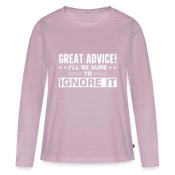 Sarkasmus Sarkastisch - Frauen Premium Bio Langarmshirt - Altrosa - Vorne - Julia (174cm)