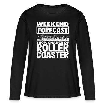 Prédiction du week-end de montagnes russes - T-shirt manches longues Premium bio Femme - noir - Devant - Julia (174cm)
